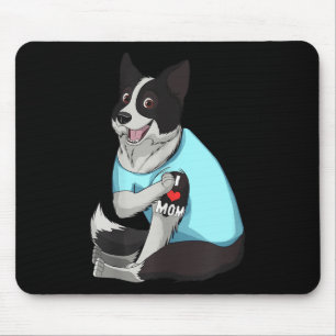 Vrouwen Funny Dog Border Collie Love Mom Tattoo Gi Muismat
