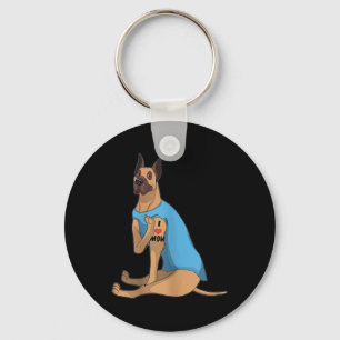 Vrouwen Funny Dog Great Dane I Love Mom Tattoo Gif Sleutelhanger