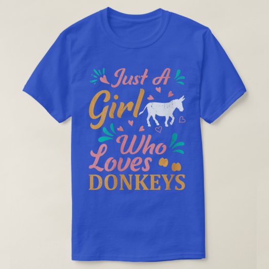 Vrouwen Funny Donkey Dierenvriend, gewoon een meis T-shirt (Design voorkant)