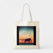 Vrouwen Funny Elephant Print Tote Bag (Achterkant)