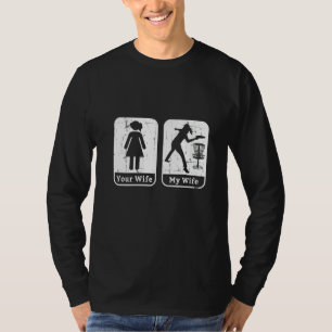 Vrouwen Funny Husband Frisbees Disf Wife Disf Golf T-shirt