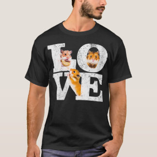 Vrouwen Funny I Love Hamsters Gift Cute Hamster Pe T-shirt