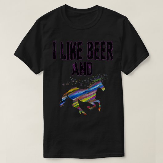 Vrouwen Funny, ik hou van bier en Unicorns design  T-shirt (Design voorkant)