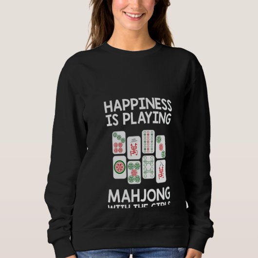 Vrouwen Funny Mahjong Cool Happiness speelt Mah Trui (Voorkant)
