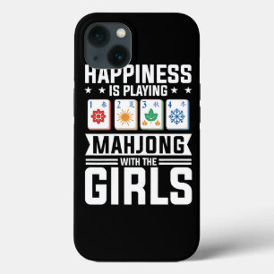 Vrouwen Funny Mahjong Happiness speelt Mahjong Case-Mate iPhone Case
