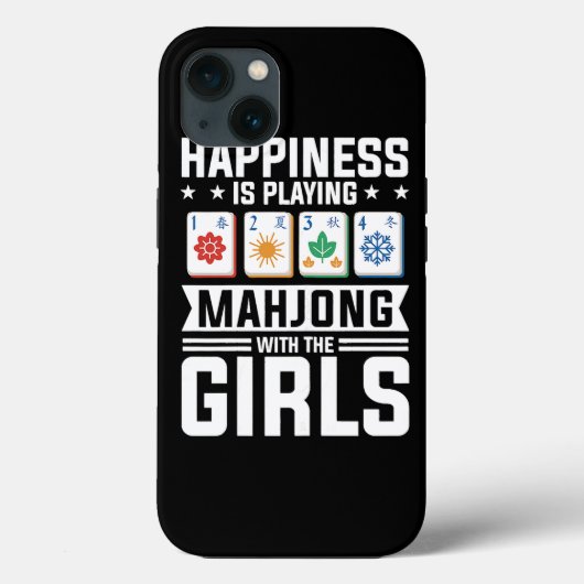 Vrouwen Funny Mahjong Happiness speelt Mahjong Case-Mate iPhone Case (Achterkant)
