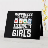 Vrouwen Funny Mahjong Happiness speelt Mahjong Kaart (Gele Bloem)
