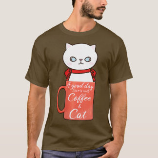 Vrouwen Funny Oranje Cat Coffee Mok Cat Lover Birt T-shirt