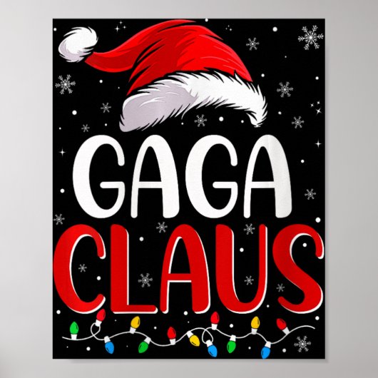 Vrouwen Gaga Claus Kerstverlichting Matching Famil Poster (Voorkant)