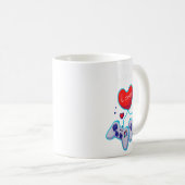 Vrouwen Gamer Paar Liefde Gamepad Hart Humor Theme Koffiemok (Voorkant rechts)