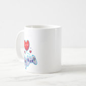 Vrouwen Gamer Paar Liefde Gamepad Hart Humor Theme Koffiemok (Voorkant links)