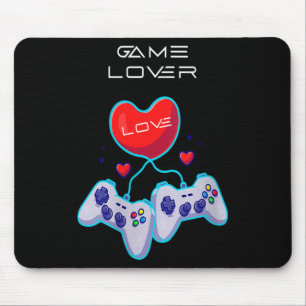 Vrouwen Gamer Paar Liefde Gamepad Hart Humor Theme Muismat