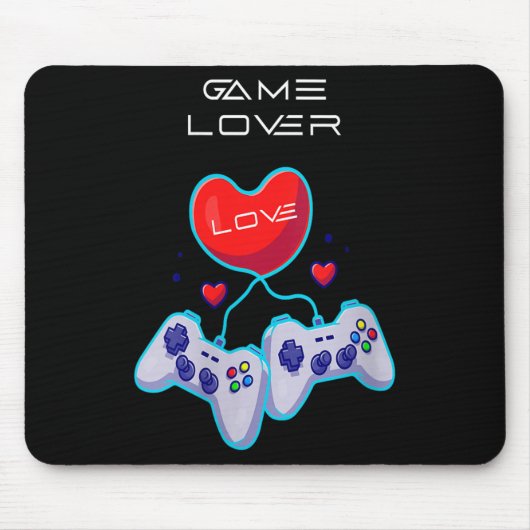 Vrouwen Gamer Paar Liefde Gamepad Hart Humor Theme Muismat (Voorkant)