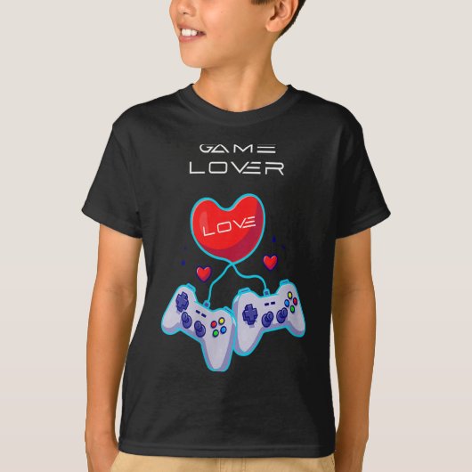 Vrouwen Gamer Paar Liefde Gamepad Hart Humor Theme T-shirt (Voorkant)