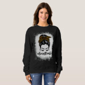 Vrouwen Gebleekte Bonus Moeder Leven Leopard Messy Trui (Voorkant volledig)