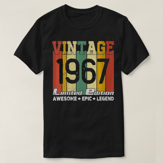 Vrouwen geboren in 1967 54e verjaardag Geweldige e T-shirt (Design voorkant)