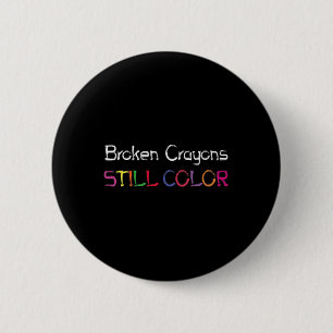 Vrouwen gebroken kleurpotloden nog steeds kleur ze ronde button 5,7 cm
