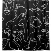 Vrouwen geconfronteerd met Abstract tekenpatroon Douchegordijn (Voorkant)