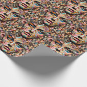 vrouwen geconfronteerd met abstracte collage pop k cadeaupapier (Hoek)