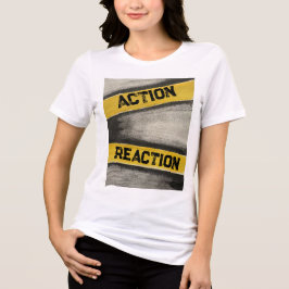 Vrouwen Geel & Grafiet "Actie en Reactie" Tri-Blend Shirt
