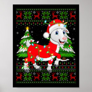 Vrouwen Geit Xmas Trui Stijl Lelijke Santa Geit Ch Poster
