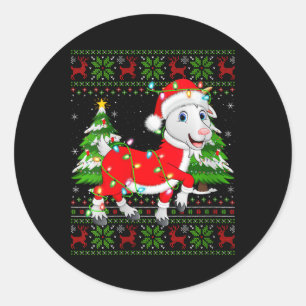 Vrouwen Geit Xmas Trui Stijl Lelijke Santa Geit Ch Ronde Sticker