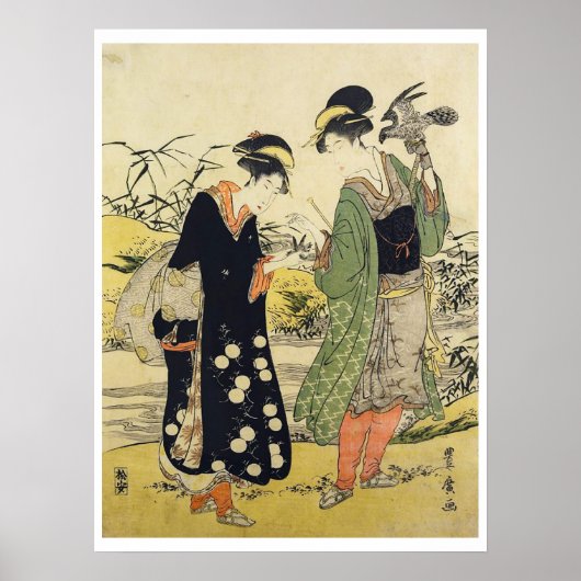 Vrouwen gekleed als valken poster (Voorkant)