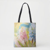 Vrouwen Geloof Bijbel, Hyacint Bloemen, Moederdag Tote Bag (Voorkant)
