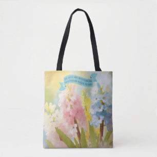 Vrouwen Geloof Bijbel, Hyacint Bloemen, Moederdag Tote Bag