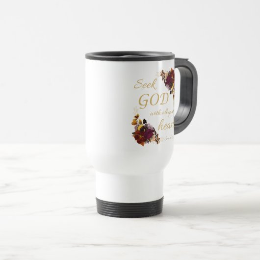 Vrouwen geloven dat bloemen: Zoek naar GOD met al  Reisbeker (Voorkant rechts)