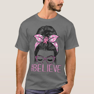 Vrouwen geloven dat Bun Leopard Pink Ribbon Breas T-shirt