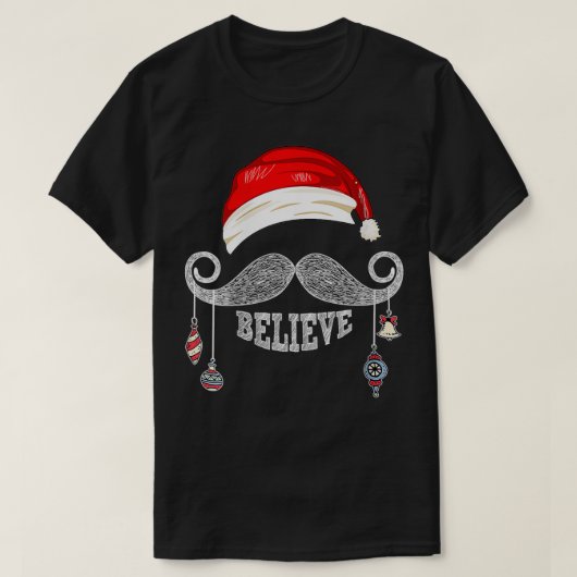 Vrouwen geloven dat kerstkerstman een snor is met  t-shirt (Design voorkant)
