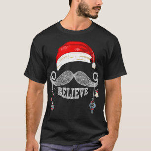 Vrouwen geloven dat kerstkerstman een snor is met  t-shirt