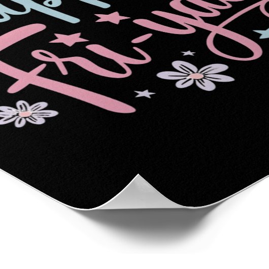 Vrouwen Gelukkig Vri-yay Vrijdag Lovers Fun Teache Poster (Hoek)