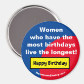 Vrouwen Gelukkige Verjaardag Koelkast Magnet (Voorkant / Achterkant)