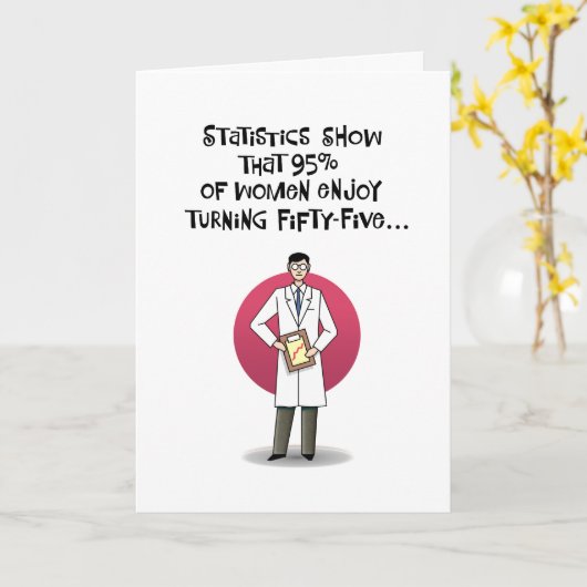 Vrouwen genieten 55e verjaardag kaart (Gele Bloem)