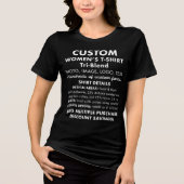 Vrouwen gepersonaliseerde Tri-Blend T-shirt (Voorkant)