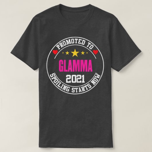 Vrouwen gepromoveerd naar Glamma, nieuwe grootmoed T-shirt (Design voorkant)