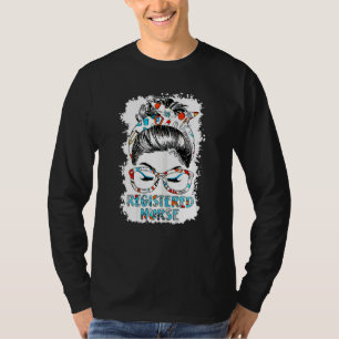 Vrouwen Geregistreerde Verpleegster Messy Haar Vro T-shirt