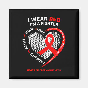 Vrouwen Geschenken Strijder Red Fighter Heart Dise Magneet