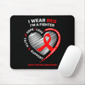 Vrouwen Geschenken Strijder Red Fighter Heart Dise Muismat (Met muis)