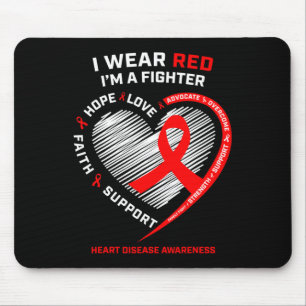 Vrouwen Geschenken Strijder Red Fighter Heart Dise Muismat