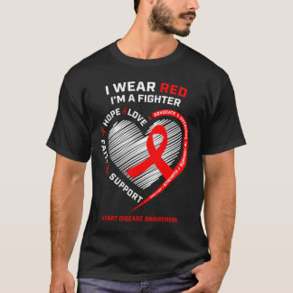 Vrouwen Geschenken Strijder Red Fighter Heart Dise T-shirt