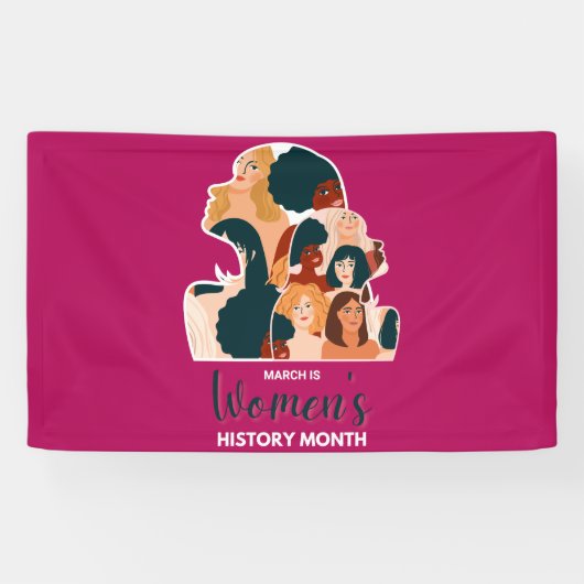 Vrouwen Geschiedenis Maand 2026 Spandoek (Horizontaal)
