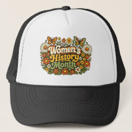 Vrouwen Geschiedenis Maand Retro 70s Bloemrijke Gr Trucker Pet