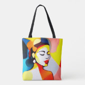 Vrouwen geschiedenis maand schattig meisje Canva c Tote Bag (Achterkant)
