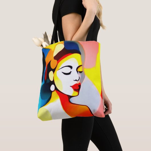 Vrouwen geschiedenis maand schattig meisje Canva c Tote Bag (Dichtbij)
