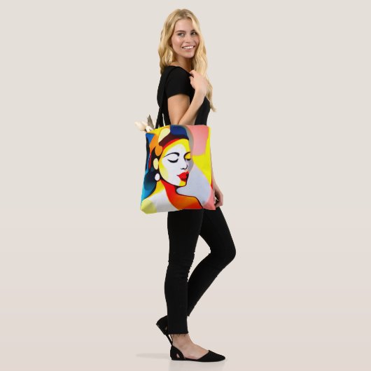 Vrouwen geschiedenis maand schattig meisje Canva c Tote Bag (Op model)