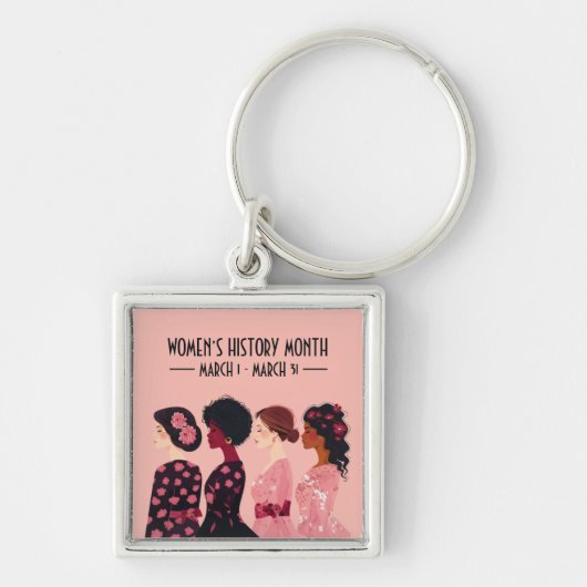 Vrouwen Geschiedenis Maand Wereldwijde Vrouwen Roz Sleutelhanger (Voorkant)