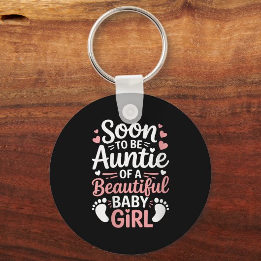 Vrouwen geslacht onthullen, binnenkort tante van e sleutelhanger (Voorkant)